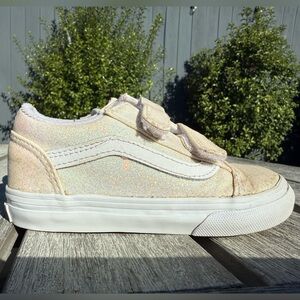 Vans White Sparkly Toddler Sneakers - size 8.5